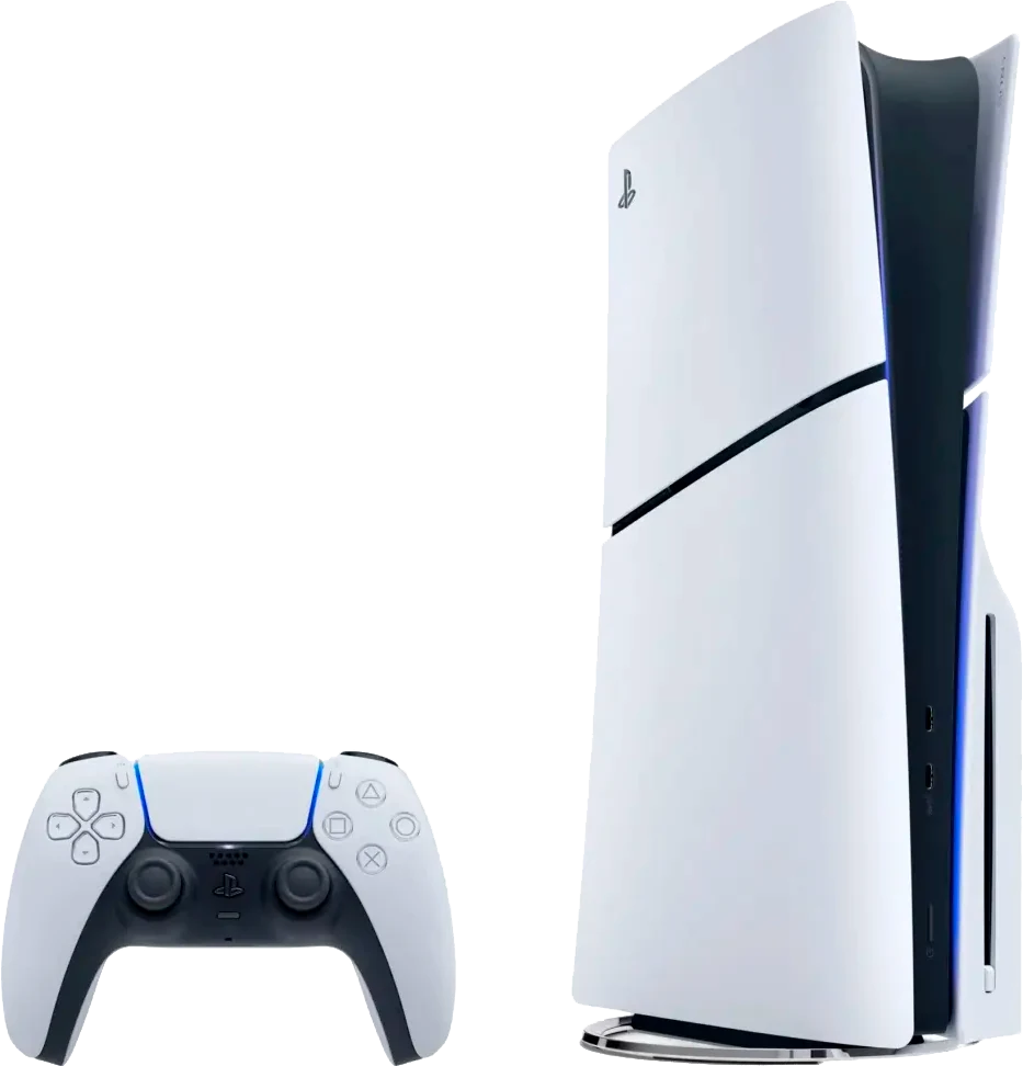 PlayStation 5 console with a controller and a Grand Theft Auto VI game box
